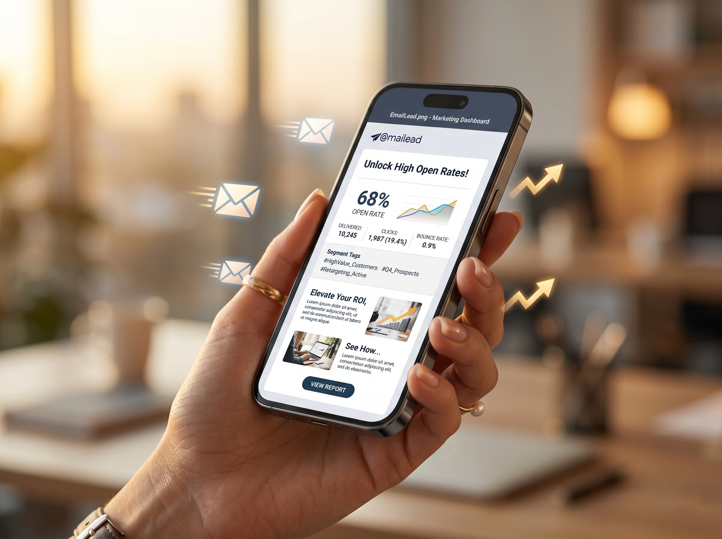 Email marketing mobile dashboard